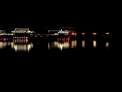 Yangliuqing Ancient Town Lake at Night