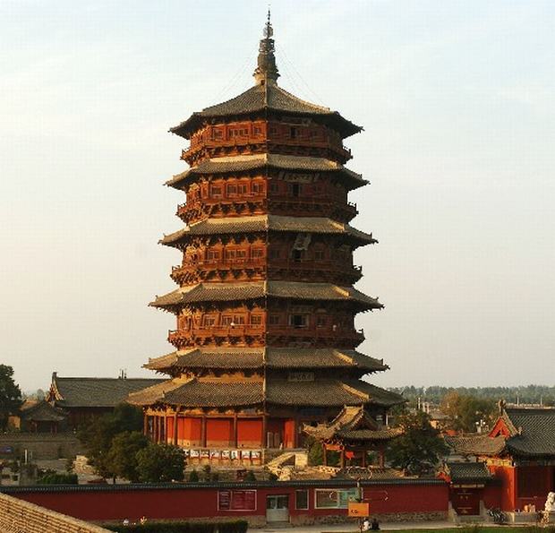 Yingxian Wooden Pagoda Sunset, Datong Yingxian Wooden