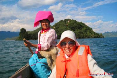 Easy Tour China Client Visiting Lugu Lake