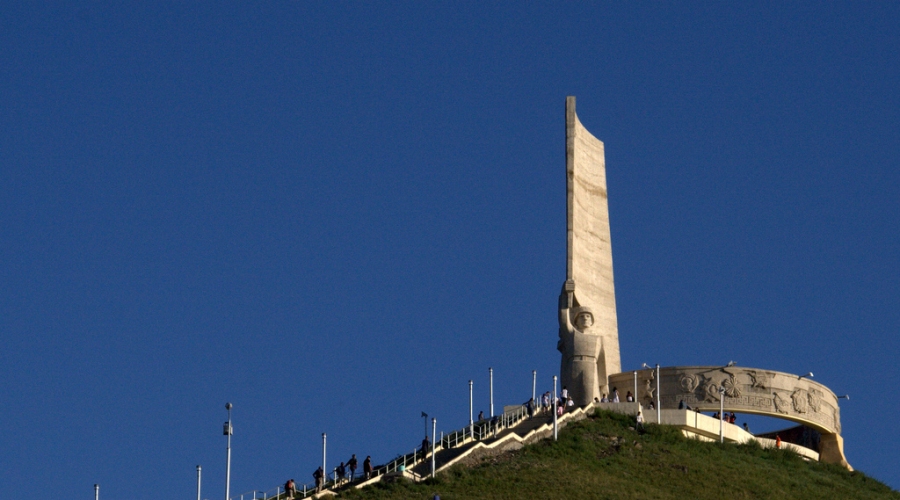 Looking up at Zaisan Hill Memorial Easy Tour China