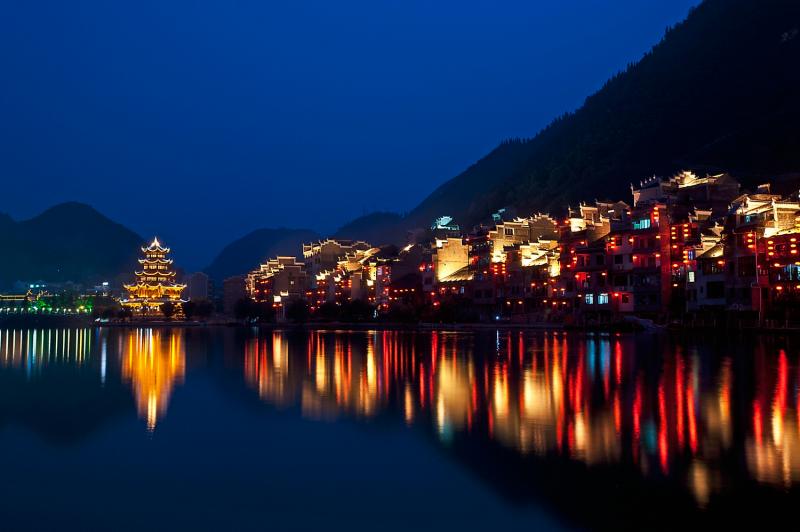 Zhenyuan Old Town Night scene